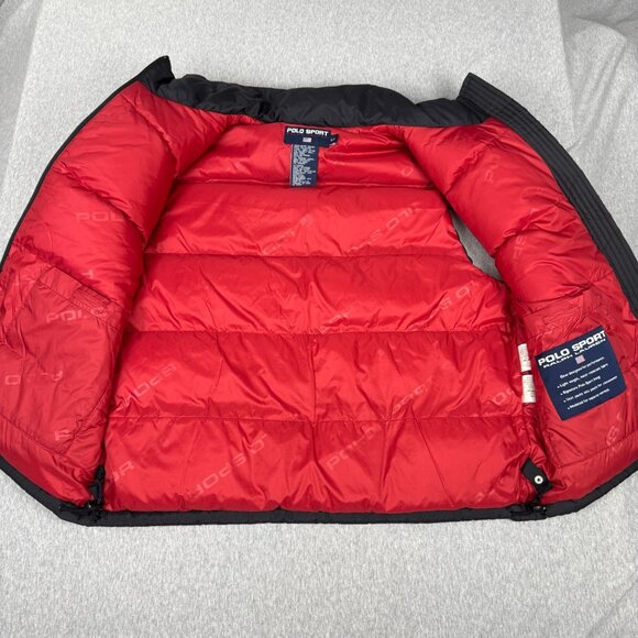 Vintage Polo Sport Ralph Lauren Down Puffer Vest Men Size L Black (24x24”) Basic - Picture 2 of 12